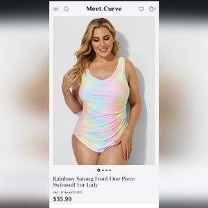 One piece sarong front tie dye bathing suit